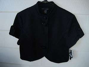 GRACE ELEMENTS Black Crop Jacket Bolero MEDIUM NWT $89.99  