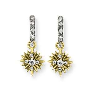    Gold tone & Silver tone Crystal Cross Drop Earrings Jewelry
