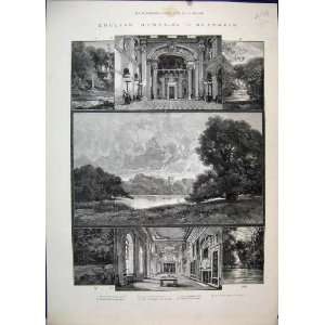  1885 English Homes Blenheim Palace Lake Library Well