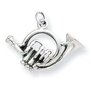  Sterling Silver Antiqued French Horn Charm Vishal Jewelry 
