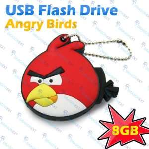  8GB USB Red Angry Birds Flash Drive Keychains Electronics
