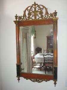 ANTIQUE EMPIRE ALL WOOD WALL MIRROR  