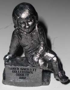 Michael Ricker Bartlett Pewter Statue Girl 1982 Signed  