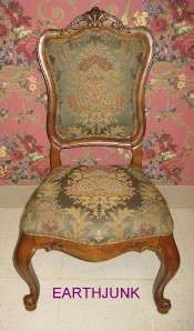 Ethan Allen Tuscany Augustine Carved Chair 7401 Rich Green Floral 