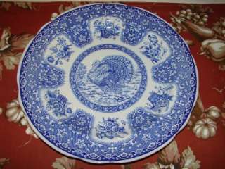 SPODE FESTIVAL Blue DINNER PLATE Turkey THANKSGIVING New  