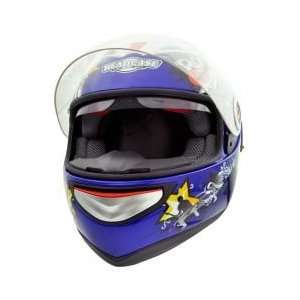  Headcase HC 888G Rock Blue Full Face Motorcycle Helmet Sz 