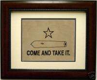 Texas Gonzales Battle Flag Print Mahogany Frame  
