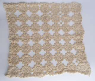 19C. ANTIQUE CROCHET DOILY HAND KNITTED TABLE COVER  