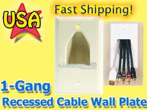   Low Voltage Pass Through HDMI Speaker Cable Wall Plate   ALMOND  