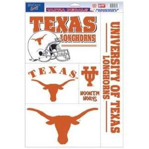 Texas UT Longhorns Decal Sheet Car Window Stickers Cling