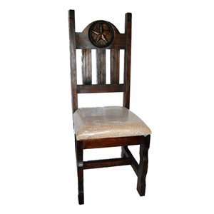  03 01 001 TX Padded Seat Star Dining Chair, Rustic