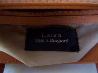 LAURA BIAGIOTTI BROWN LEATHER SATCHEL TOTE PURSE  