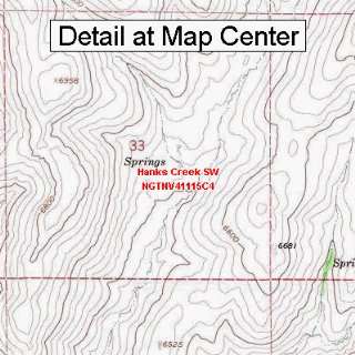  USGS Topographic Quadrangle Map   Hanks Creek SW, Nevada 