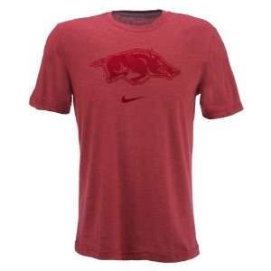  Nike Mens University of Arkansas Triblend Graphic T shirt 