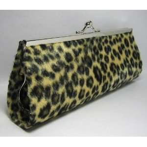   Animal Print Leopard Brown Faux Fur Small Evening Bag 