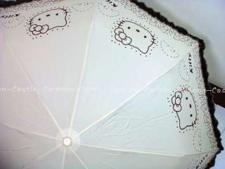 HelloKitty Parasol Folding Umbrella Yellow w/ Lace 245  