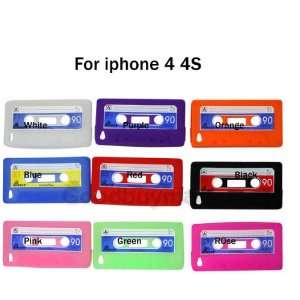  Cassette Tape Silicone Case Cover for Iphone 4 4g pink 