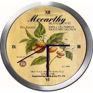  MCCARTHY 14 Inch Coffee Metal Clock Quartz Movement 