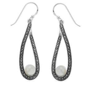  Boma White Pearl, Marcasite & Sterling Silver Earrings 