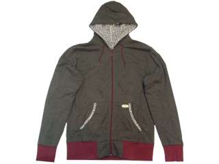 Billabong Brown Double sided Zip Hooded Sweatshirt Mens Sz XL 