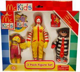 McDonalds McKids 3 Pack Figure Hamburglar, Birdie And Ronald McDonald