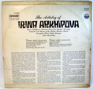The Artistry Of IRINA ARKHIPOVA Carmen Bizet opera LP  