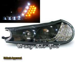 Contour 98 00 Pro R8Look HEADLIGHT W/LED Black for FORD  