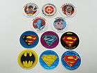 DC COMICS SUPERMAN & BATMAN FOIL POGS PACK INSERTS & 5 DC COMICS 