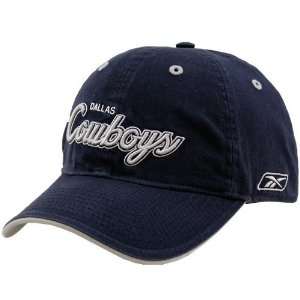   Dallas Cowboys Navy Blue Script Team Name Hat