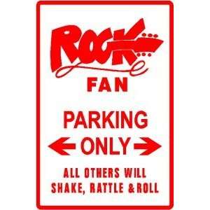  ROCK FAN PARKING music rock & roll band sign