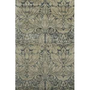   Teal Blue Leaves Contemporary 96 x 136 Rug (AQ 02)