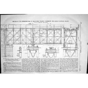 1868 SUPERSTRUCTURE BOUBLE VIADUCT COMMENTRY GANNAT RAILWAY FRANCE 