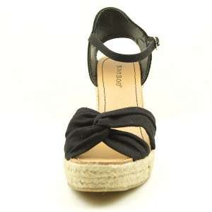 Wedge Heel Espadrille Sandals, Womens Shoes, Black Canvas 8US/38EU 