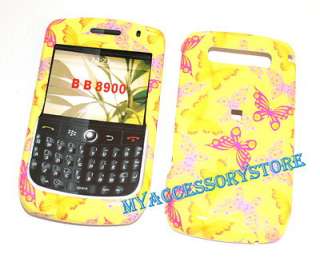 BlackBerry Curve 8900 Butterfly Yellow Protector Faceplate Hard Phone 