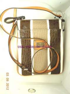 NWT GUESS Handbag TATTLER MINI CROSSBODY/SWINGPACK Brown Mocha MULTI 
