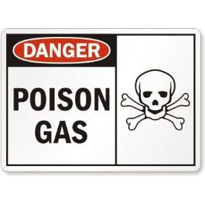  Danger Poison Gas (with graphic) Aluminum Sign, 10 x 7 