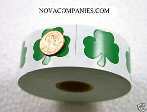 NEW FULL ROLL   SHAMROCK 4 LEAF CLOVER TANNING STICKERS  