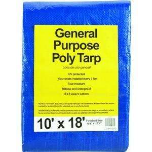  All Purpose Poly Blue Tarpaulin, 10X18 BLUE AP TARP