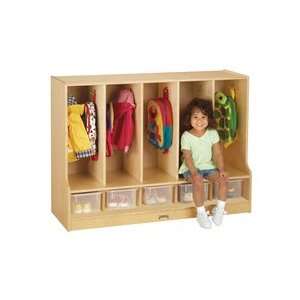  Toddler Coat Locker w/Step   with Clear Trays