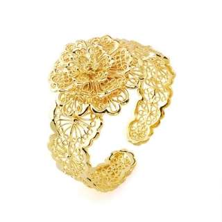 Bloom Sunflower 9K Yellow Gold Filled Bracelet Bangle A219 Gift  