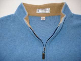 Peter Millar Blue Half Zip Wool Sweater ~ Size L