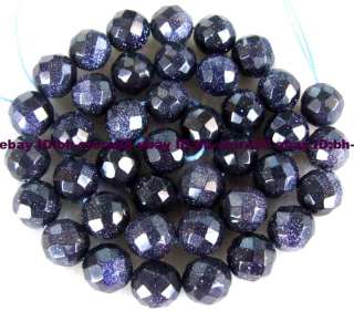 12mm Beautiful Blue Sand Faceted Round Beads 15  