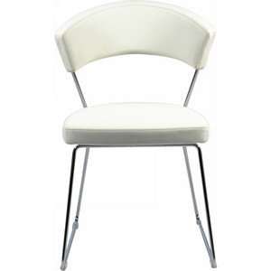  Magda Dining Chair (White and Chrome) (32H x 19.5W x 21 