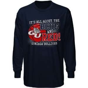 Gonzaga Bulldogs Basketball Navy Blue All About Blue & Red Long Sleeve 