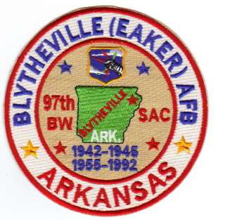 USAF BASE PATCH, BLYTHEVILLE (EAKER) AFB, ARKANSAS, 87TH BW, CLOSED 
