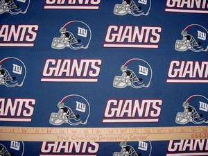 New York Giants 100% Cotton Fabric   NFL Football Team Sports  