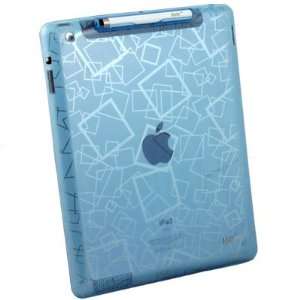    Blue TPU Cloud Pattern Jelly Case + Stylus For iPad 2 Electronics