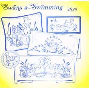   PT G Swans a   Swimming by Aunt Marthas 3839 Arts, Crafts & Sewing