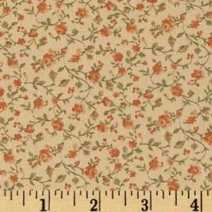   Petite Floral Calico Tan Fabric By The Yard Arts, Crafts & Sewing