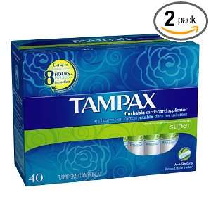  Tampax Super, 40 Count Packages (Pack of 2) Health 